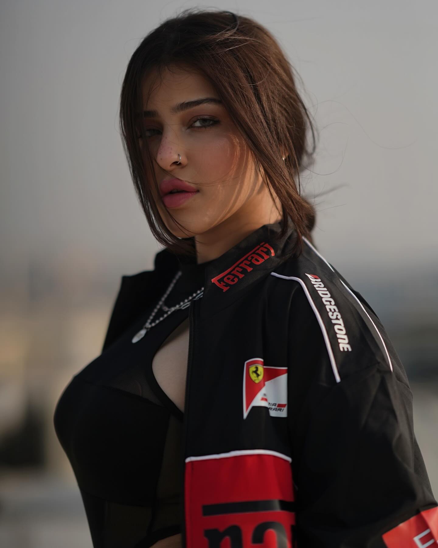Ferrari Black Printed Jacket – Motorsport Streetwear Edition
