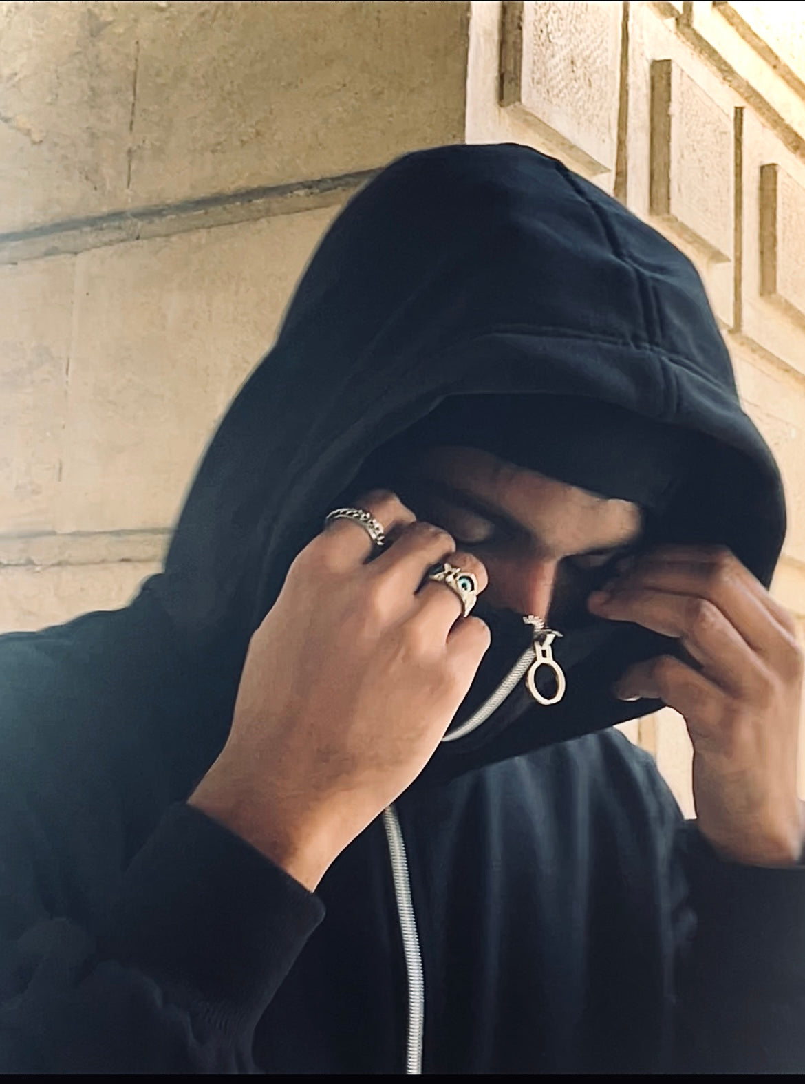 Protective hoodie balaclava for enhanced warmth and safety during outdoor activities.