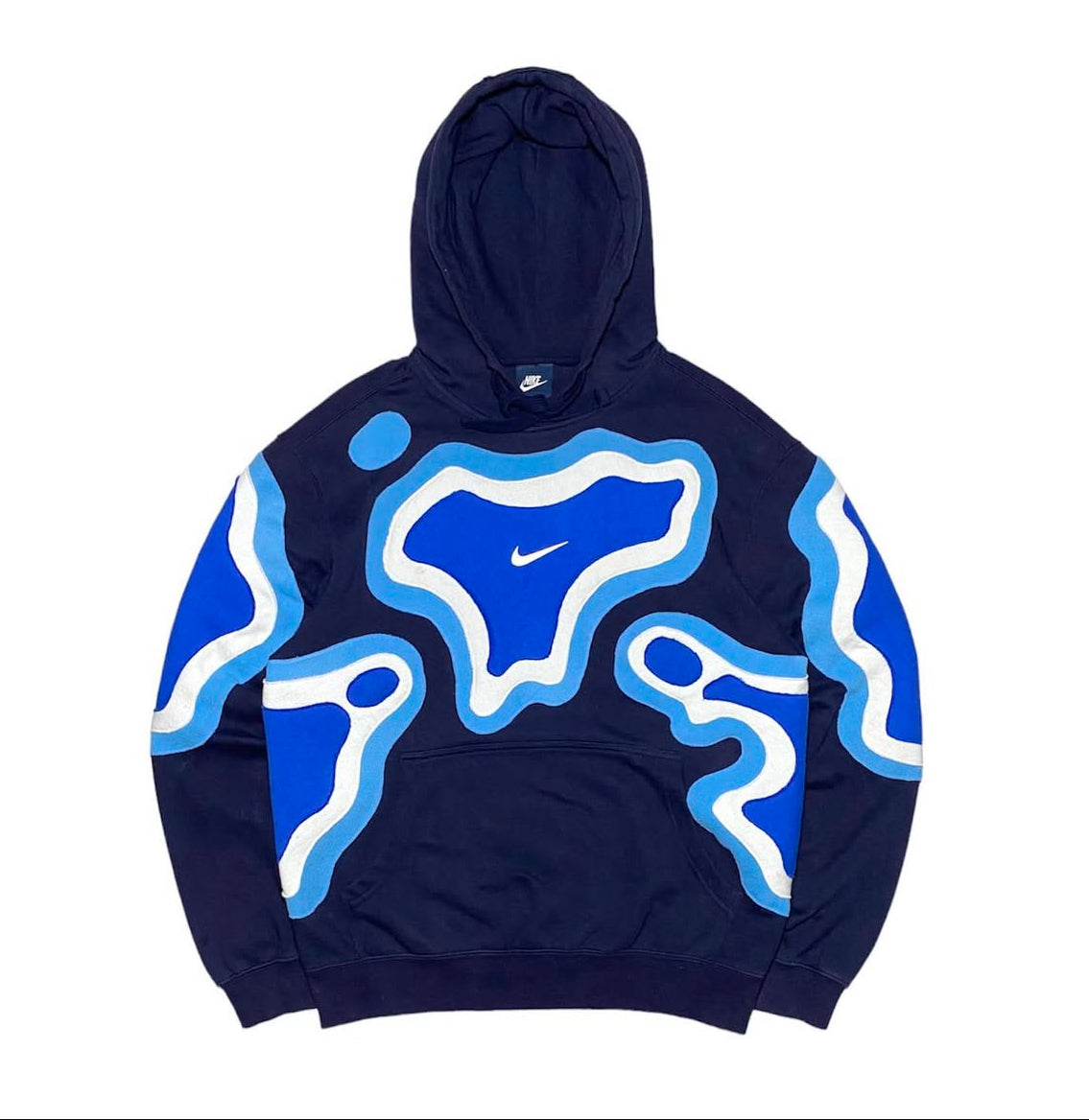 Psychedelic Blue Abstract Hoodie – Bold Streetwear for Trendsetters
