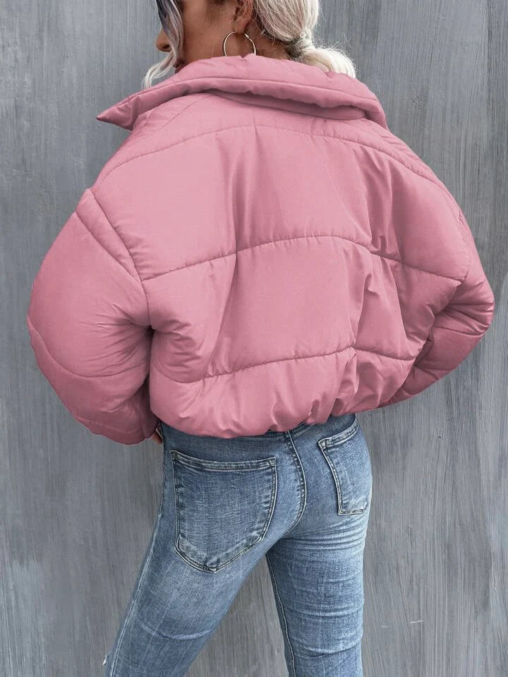 Women's black, white, blush, bloom, puffer jacket