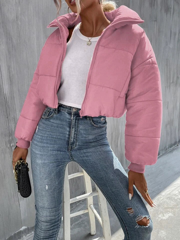 Women's black, white, blush, bloom, puffer jacket