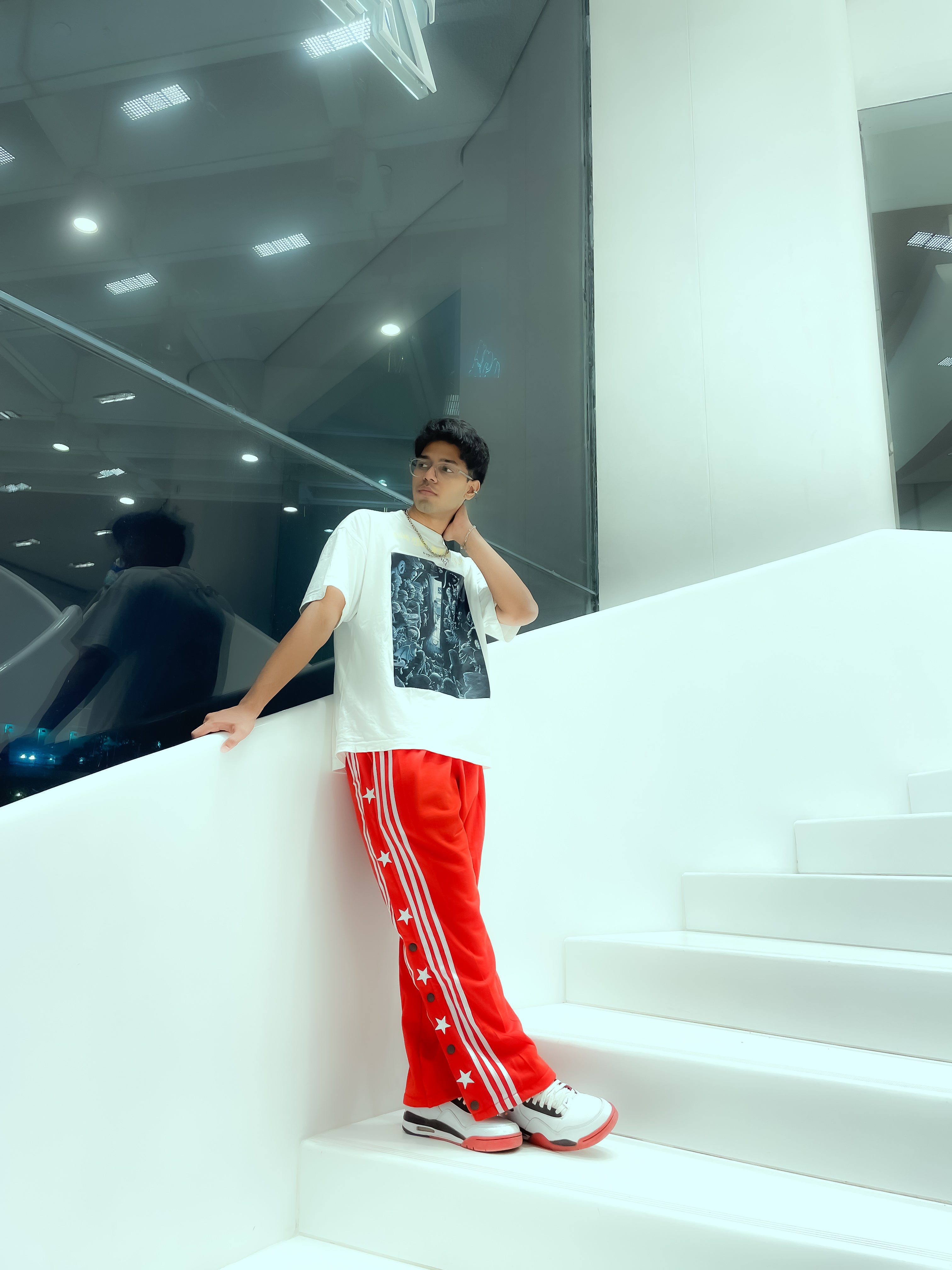 Retro Snap Button Track Pants