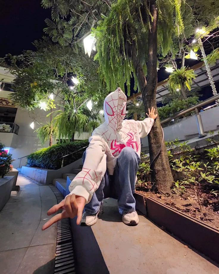 White Full Zip Spider-Man Hoodie