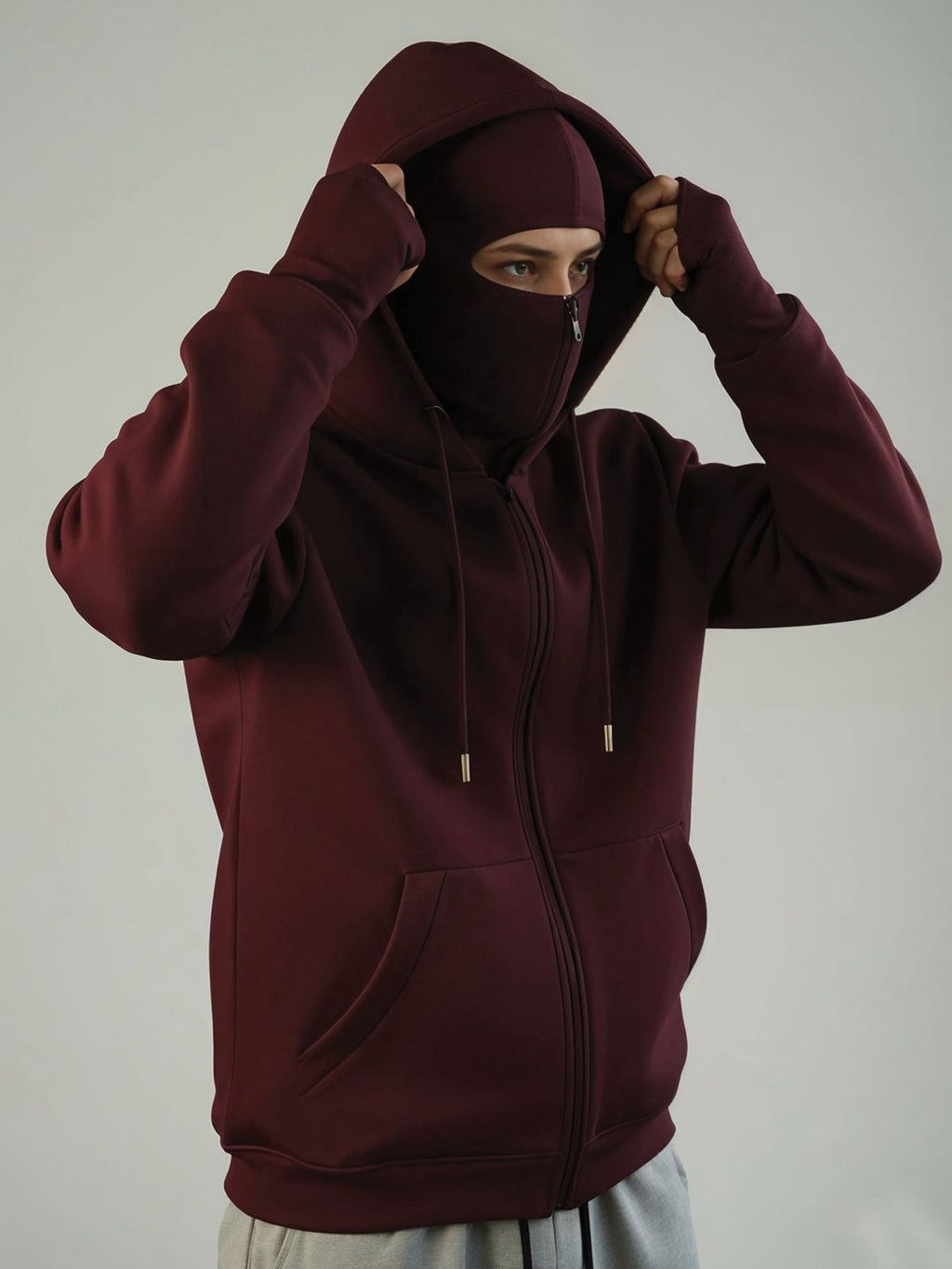 Ultimate Balaclava Hoodie | Stylish & Functional All Weather Essential Maroon