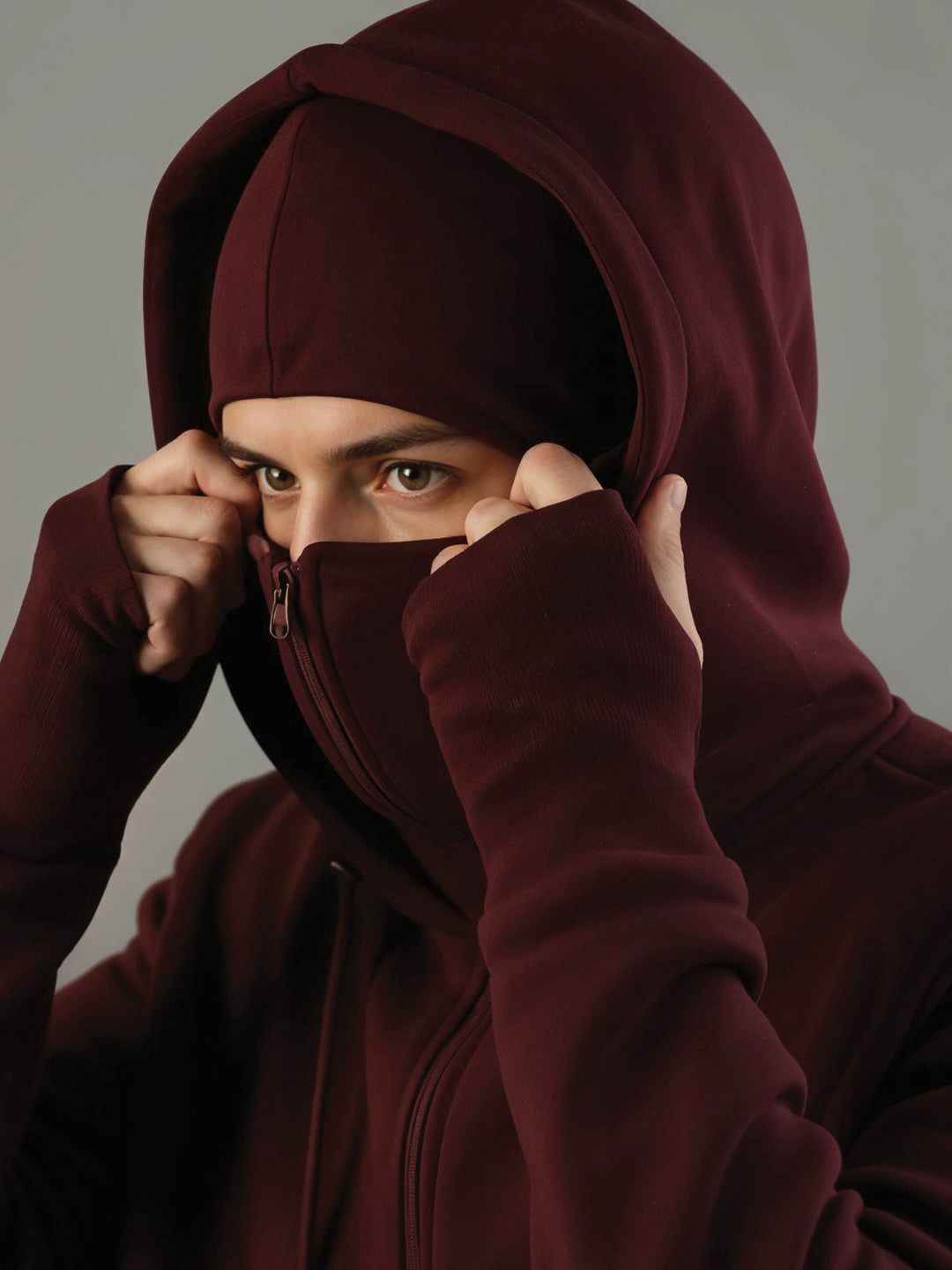 Ultimate Balaclava Hoodie | Stylish & Functional All Weather Essential Maroon