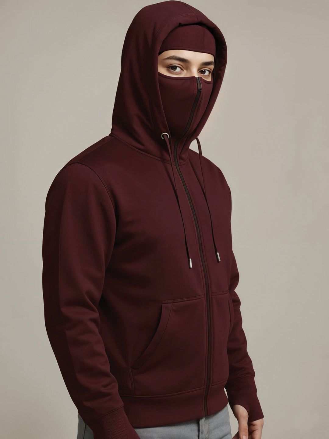 Ultimate Balaclava Hoodie | Stylish & Functional All Weather Essential Maroon