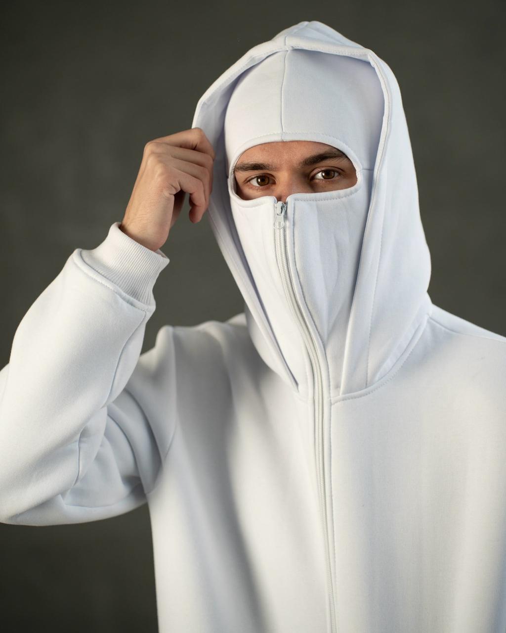 Ultimate Balaclava Hoodie | Stylish & Functional All Weather Essential White