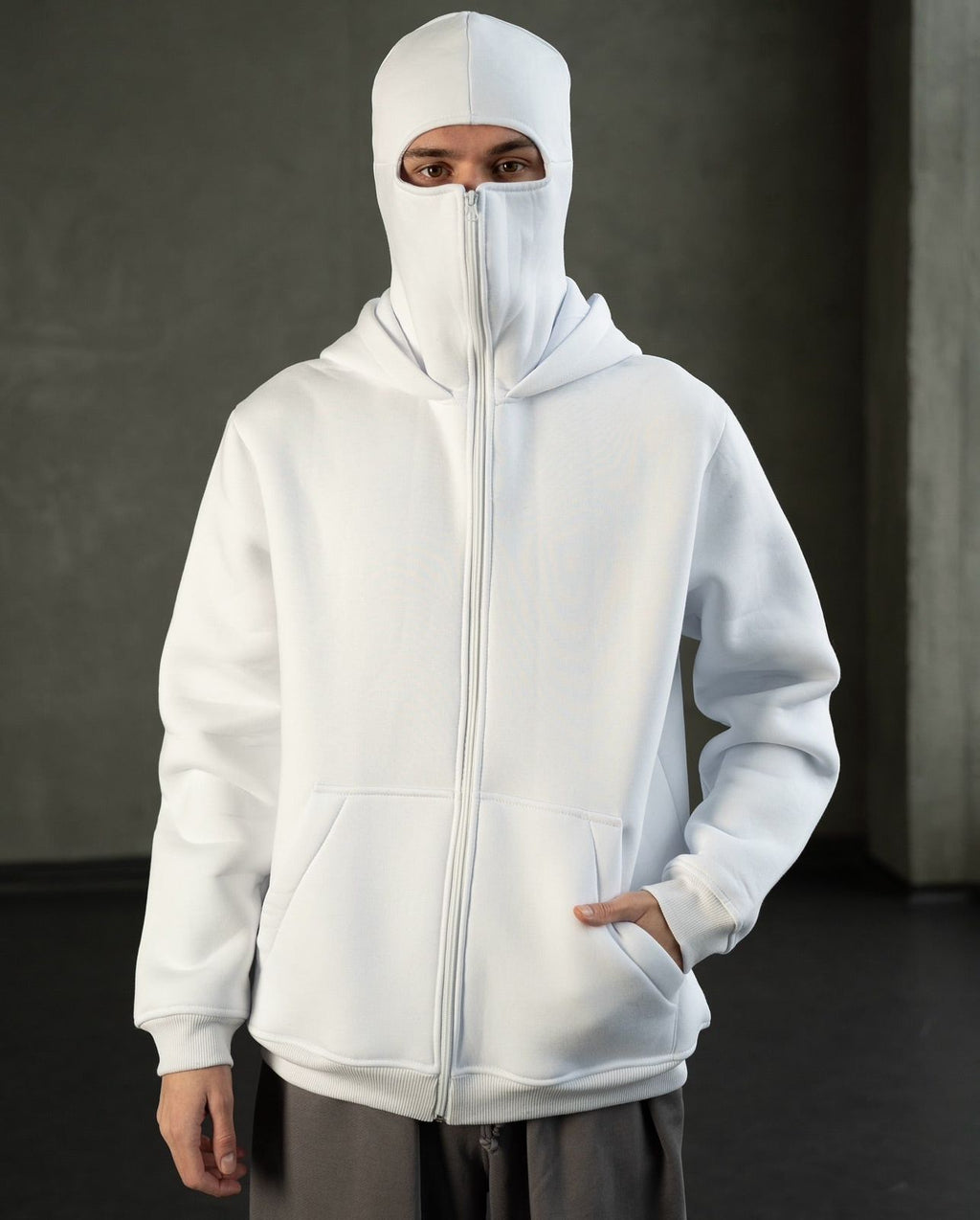 Ultimate Balaclava Hoodie | Stylish & Functional All Weather Essential White