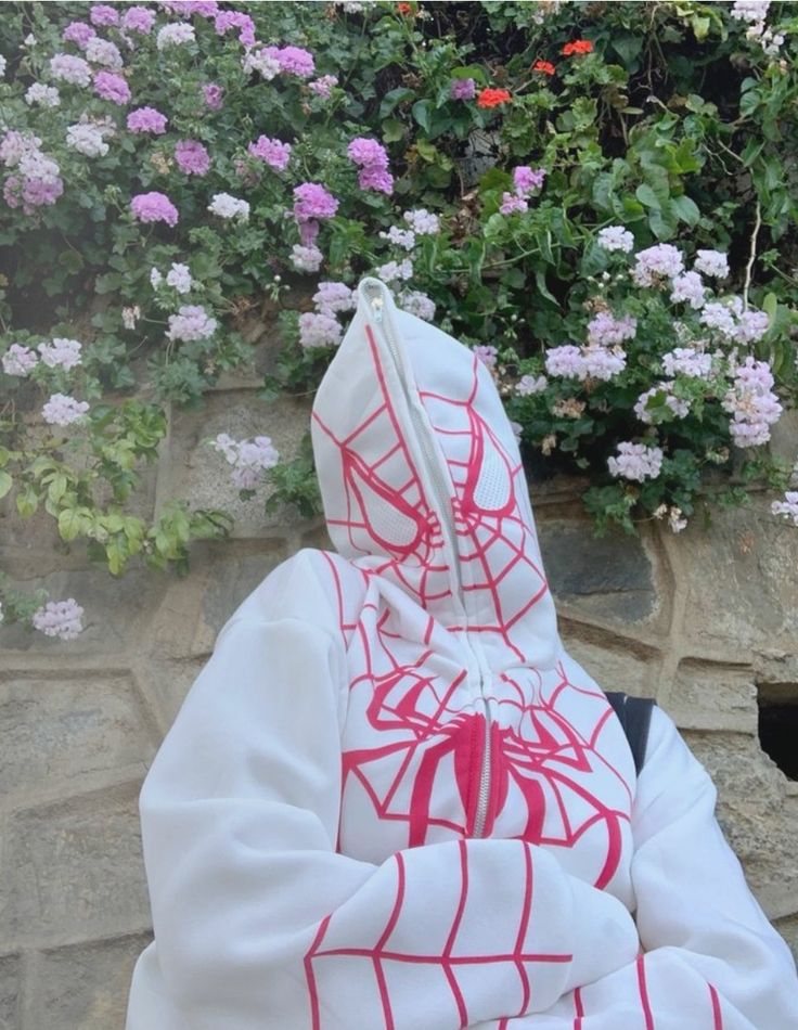 White Full Zip Spider-Man Hoodie
